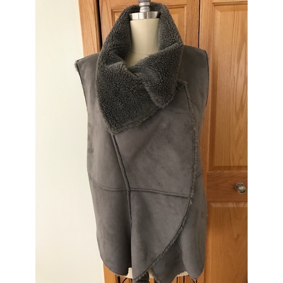 True Grit Dry Goods Jackets & Coats Gray Shearling Vest Poshmark